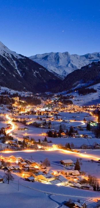 Saanen Gstaad Bernese Mountains by night