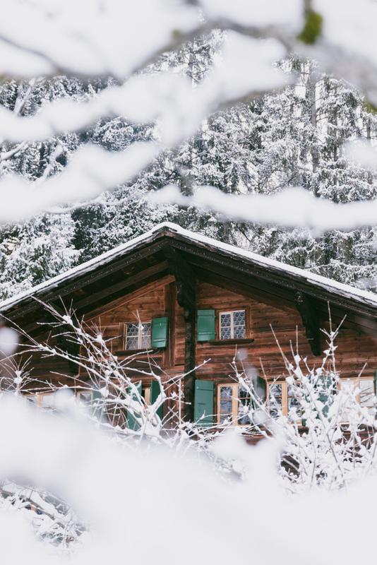 Nils Grubba Le Chalet Saanen exterior views with windows