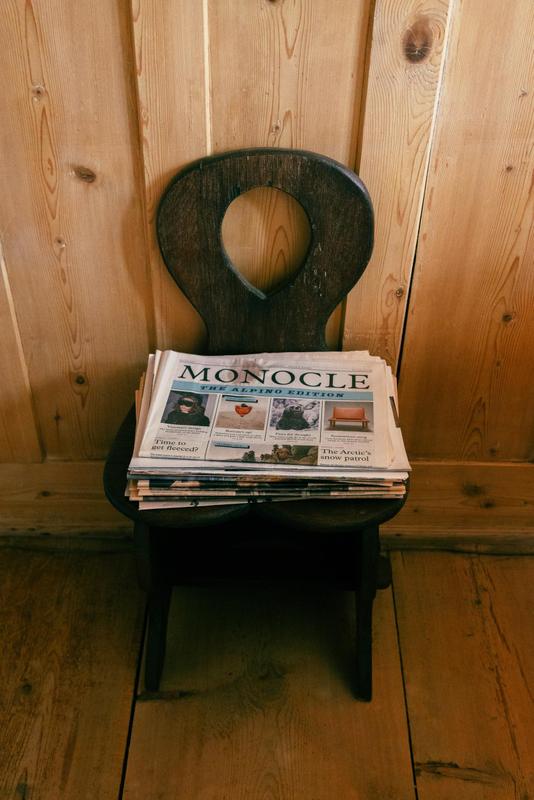 Nils Grubba Le Chalet Saanen chair with monocle