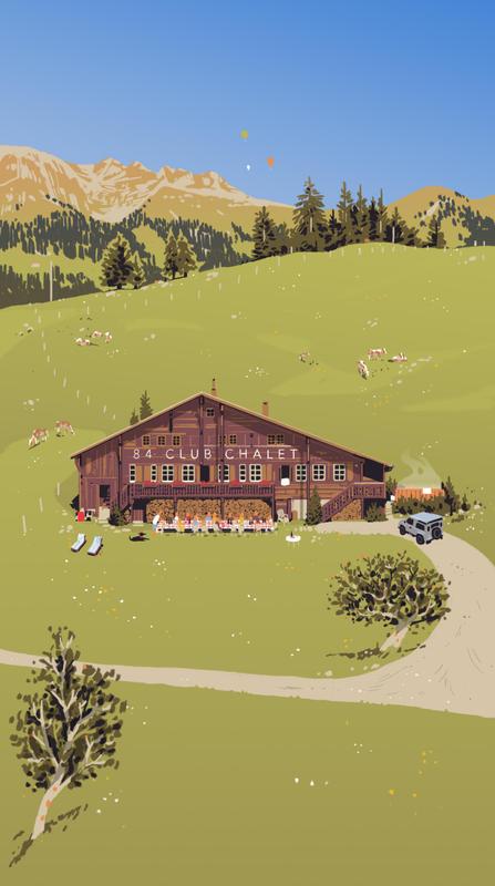 84 Club Chalet Illustration by Yves