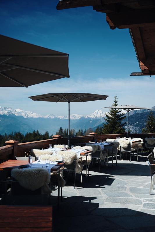 Le Crans winter terrace