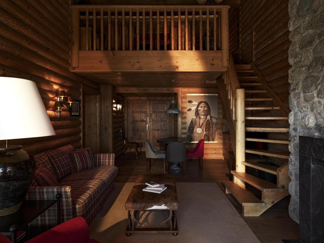 Le Crans wooden interiors suite