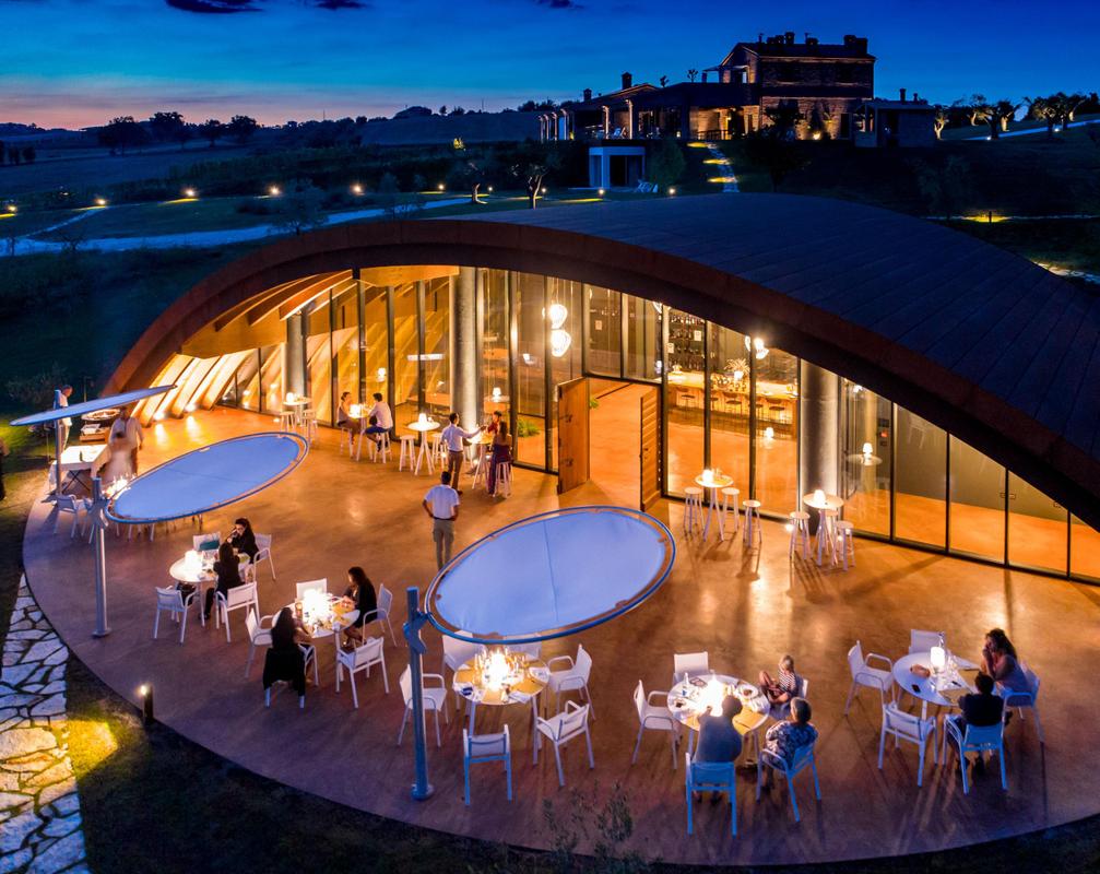 Filodivino_Winery Tasting Terrace at Night