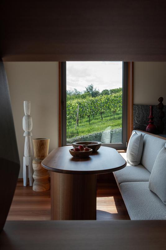 Spazio 46. Salon with vineyard views