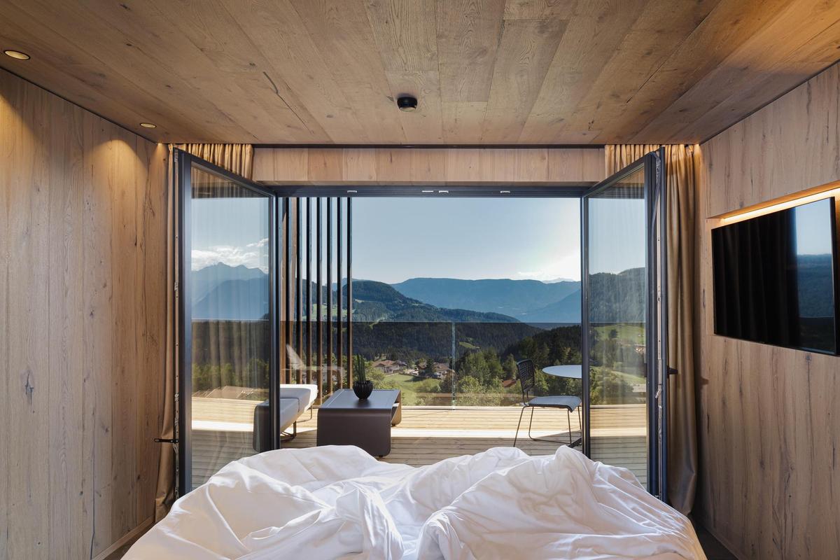 Chalet Mirabell_views from bed. Summer
