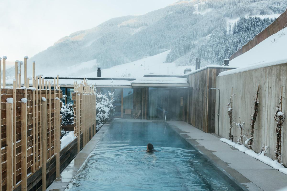 Wiesergut_Mountain Escape Pool with girl swimming