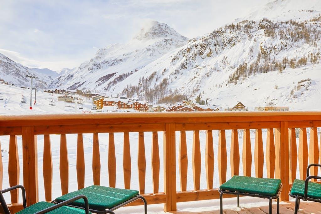 Airelles Val d'Isère terrace with mountain view