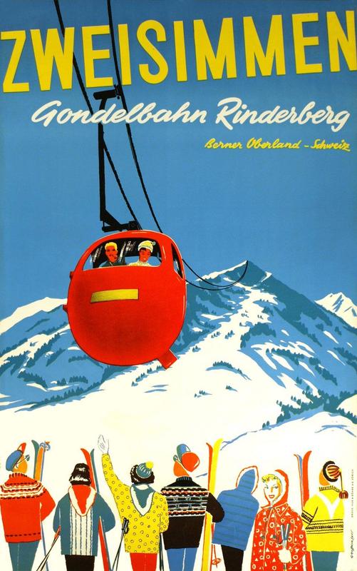 Zweisimmen Rinderberg vintage poster